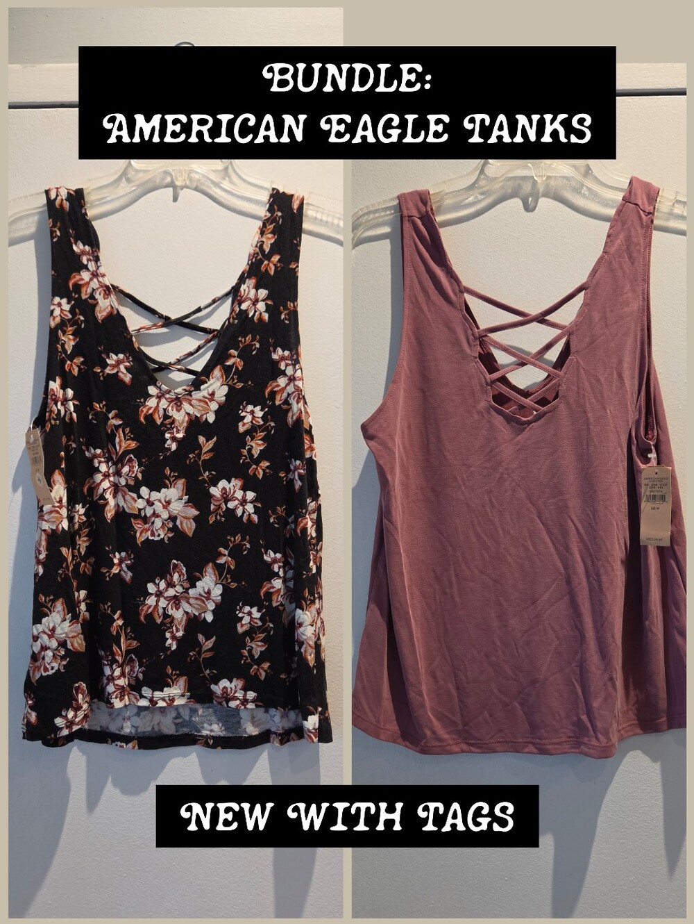 NWT Bundle: American Eagle Criss Cross Strap Tank Tops